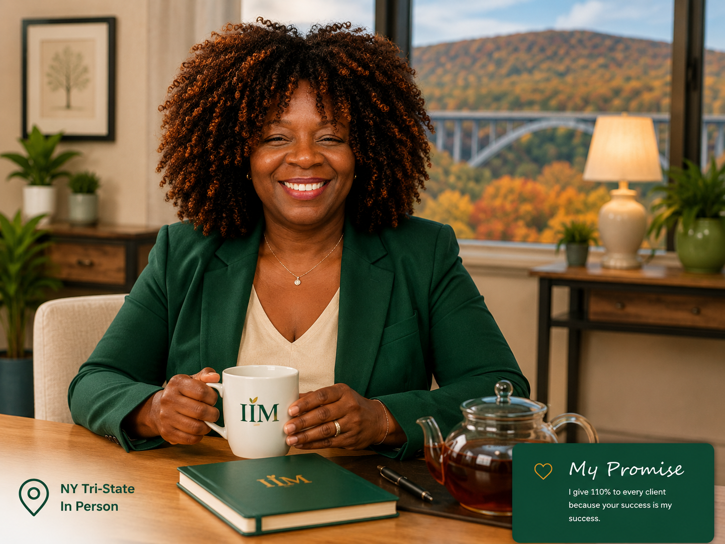 Shelley Biggart, founder of IIM Consulting, seated at a table